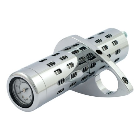 Radiatore Olio per moto stock o Custom con Manometro Cromato