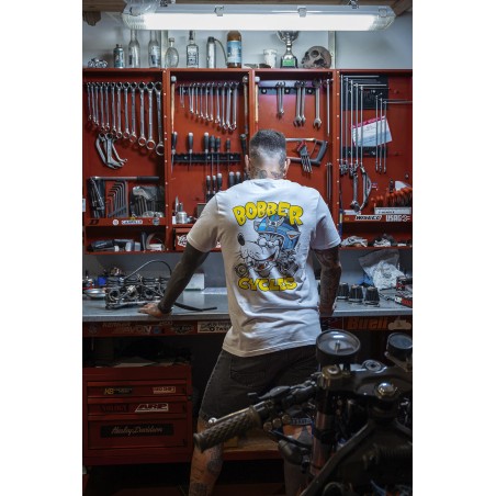 T-SHIRT Bobber Cycles Moto Garage Wolf